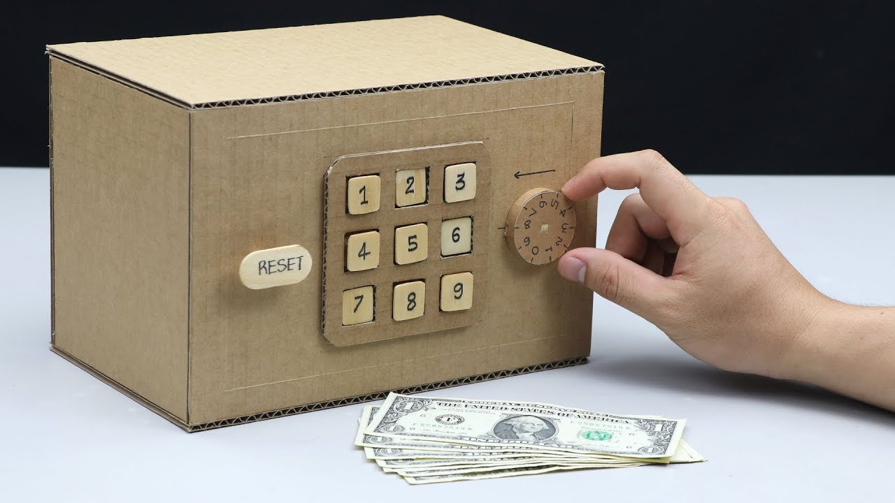Build a Safe with Combination Number Lock and Digit from Cardboard