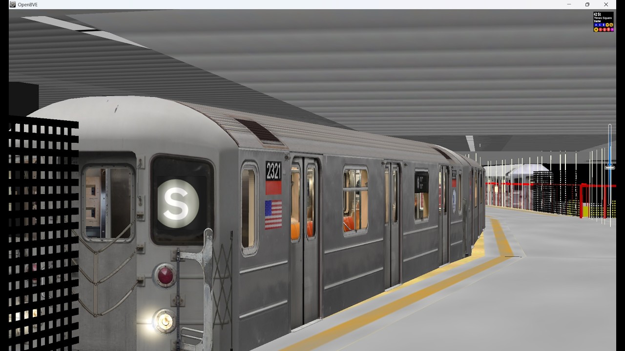OpenBVE IRT 42nd Street Line R62A Shuttle Train From Grand Central To Times Square