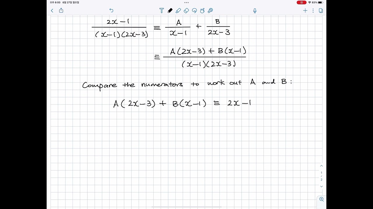 A-level Maths Edexcel Pure 2 Review exercise 1 Q5 (Ch1.3 Partial fractions) (2017 Specifications)