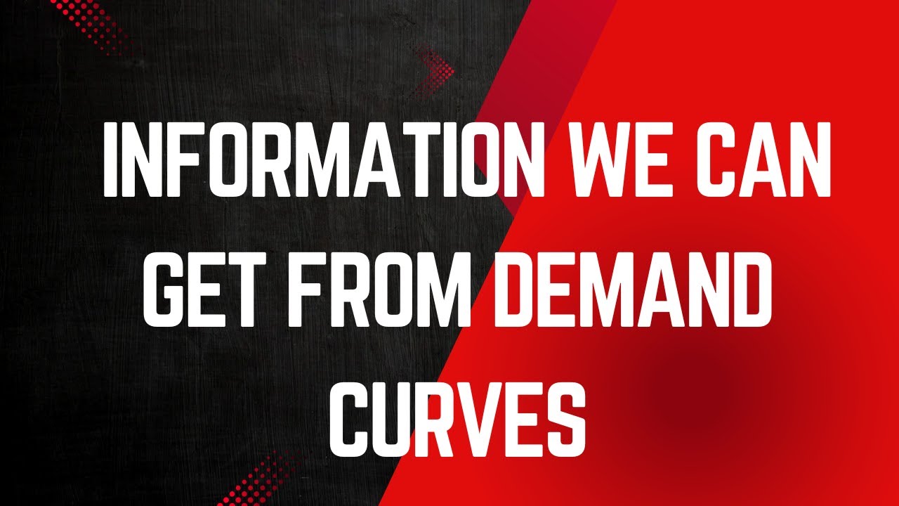 Lesson 67 - Information we can get from demand curves
