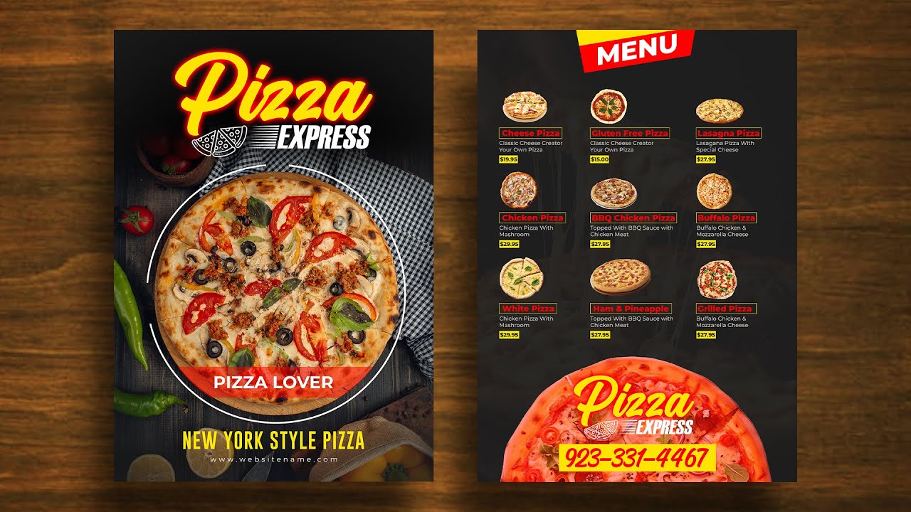 Pizza Restaurant Menu Design in Photoshop CC 2024