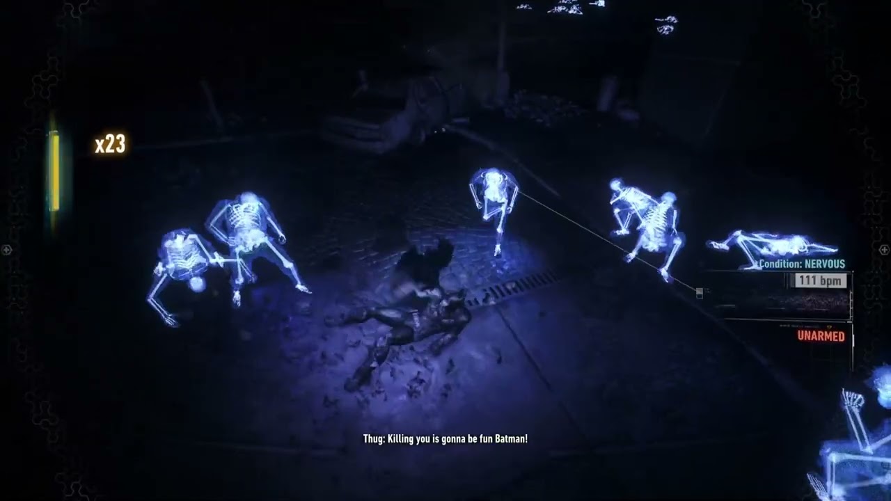 Batman having fun in Arkham
