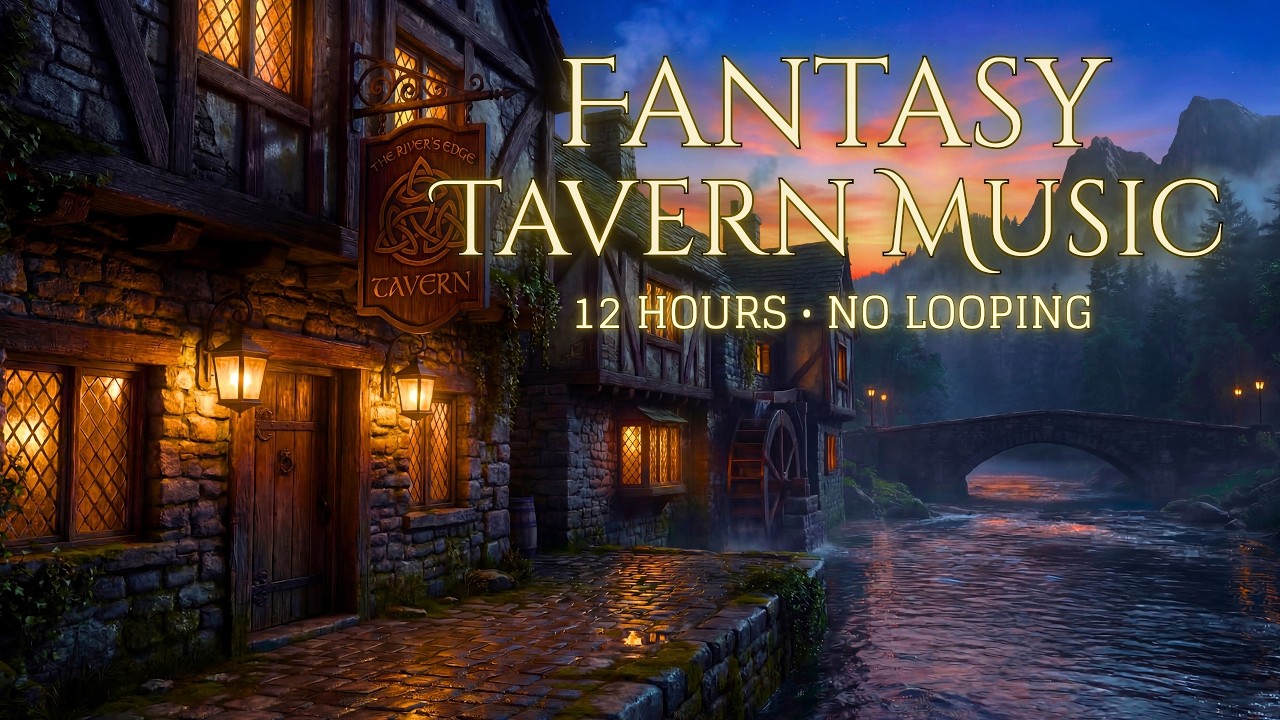 The River's Edge Tavern | 12 Hours of Mellow Celtic Music and Medieval Fantasy River Ambience