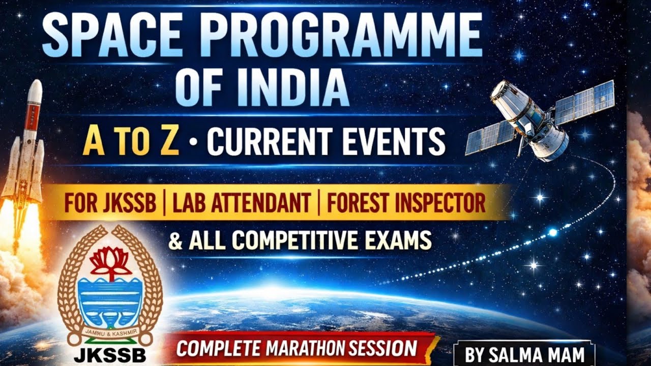 Space Programme Of India || Mcqs + Concept || with Current Events || For All Jkssb || Ssc Cgl Exams.