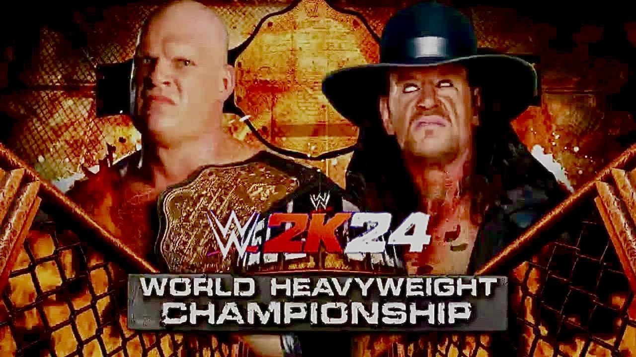 WWE 2K24 Hell in a Cell 2010 Kane vs Undertaker for the World Heavyweight Championship.