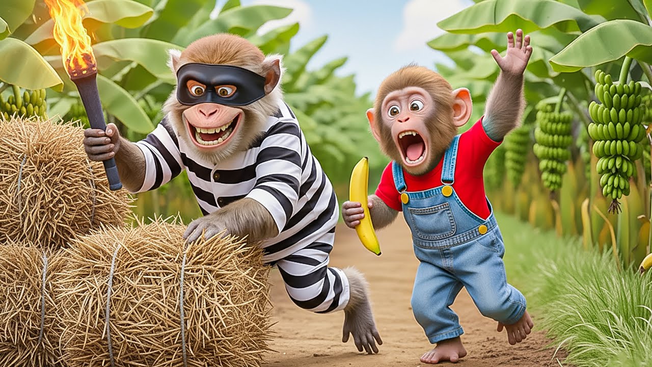 🚜 Monkey NaNa Catches the Thief Trying to Burn His Hay Truck in the Banana Farm! 😱🍌–NANA MONKEY LIFE