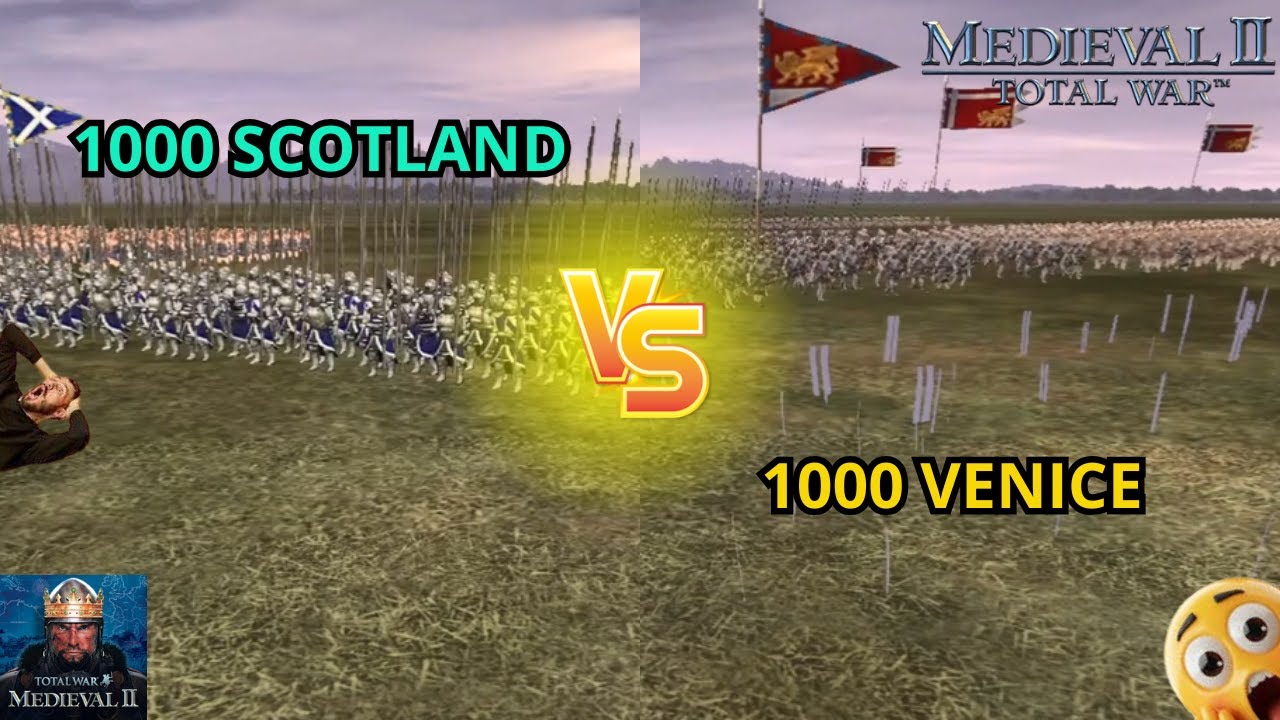 INSANE Total War: Medieval II — 1000 Scotland vs 1000 Venice | EPIC BATTLE