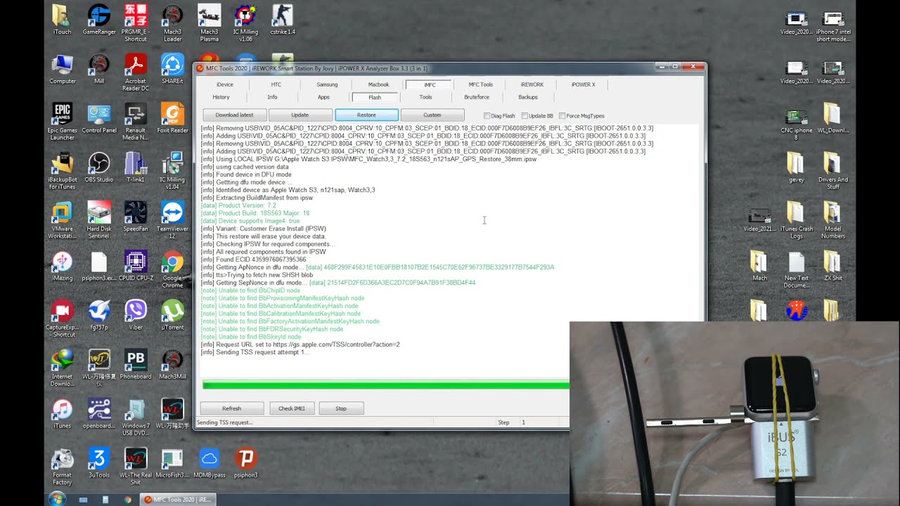 How to Restore Apple Watch Series 1/2/3/4/5 using iBUS MFC tools(38mm,40mm,42mm,44mm)