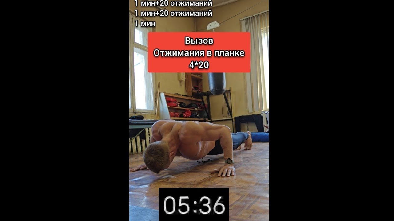 Отжимания в планке 13 марта 26 г.