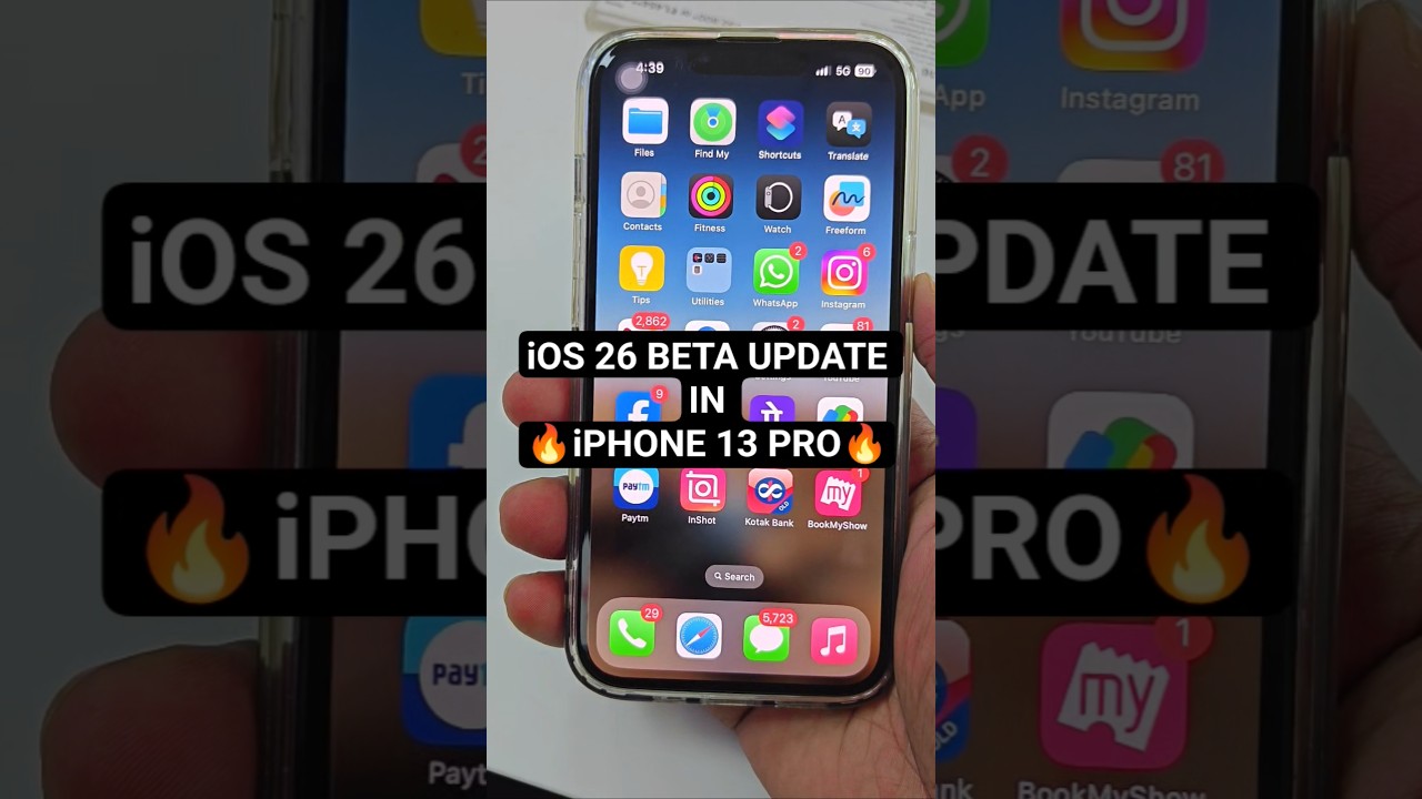 iOS 26 BETA UPDATE IN iPhone 13 Pro🔥🔥🔥 #shorts
