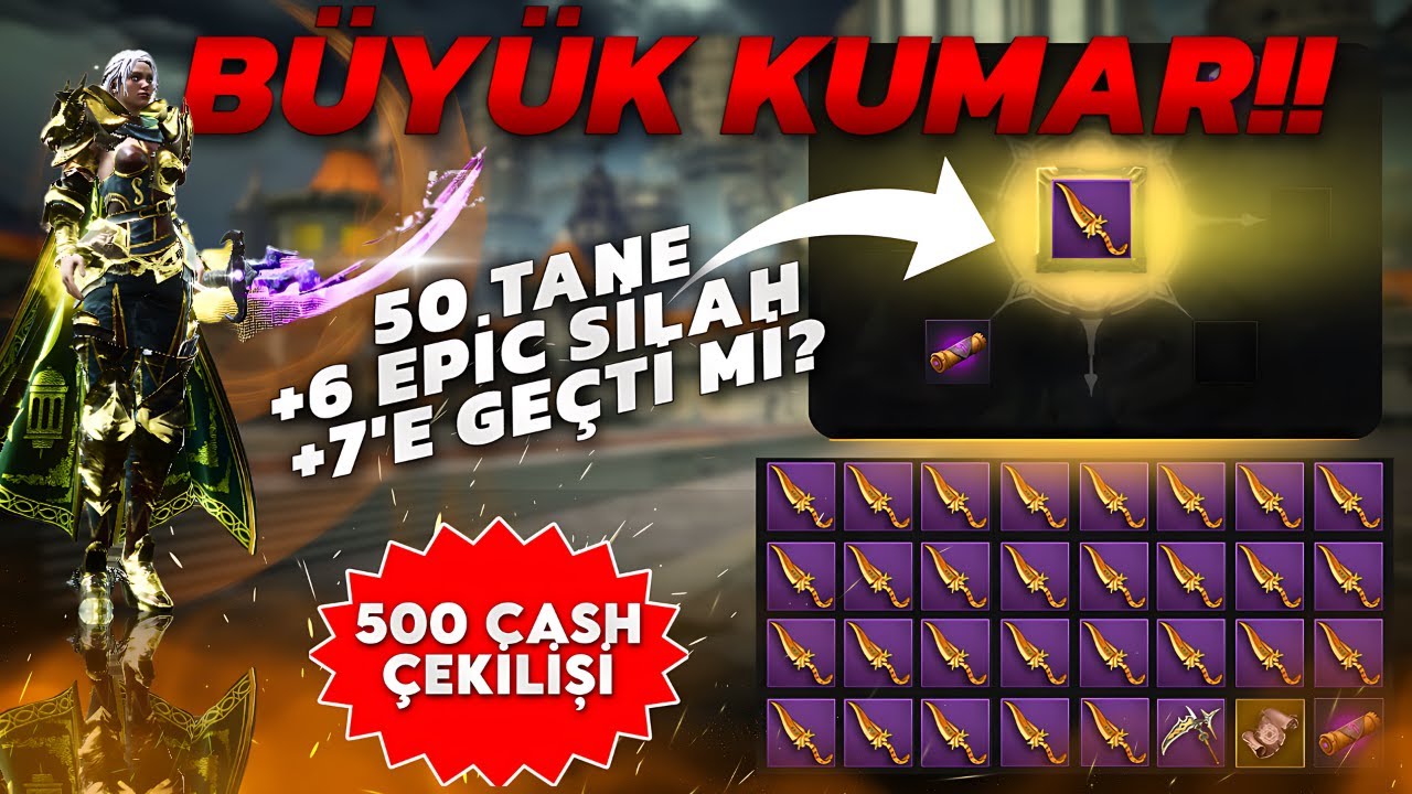 500 CASH ÇEKİLİŞİ! 50 TANE +6 EPİC SİLAHI +7'YE DENEDİK KAÇI GEÇTİ ? RISE ONLINE-- ÇEKİLİŞ SONUÇLARI