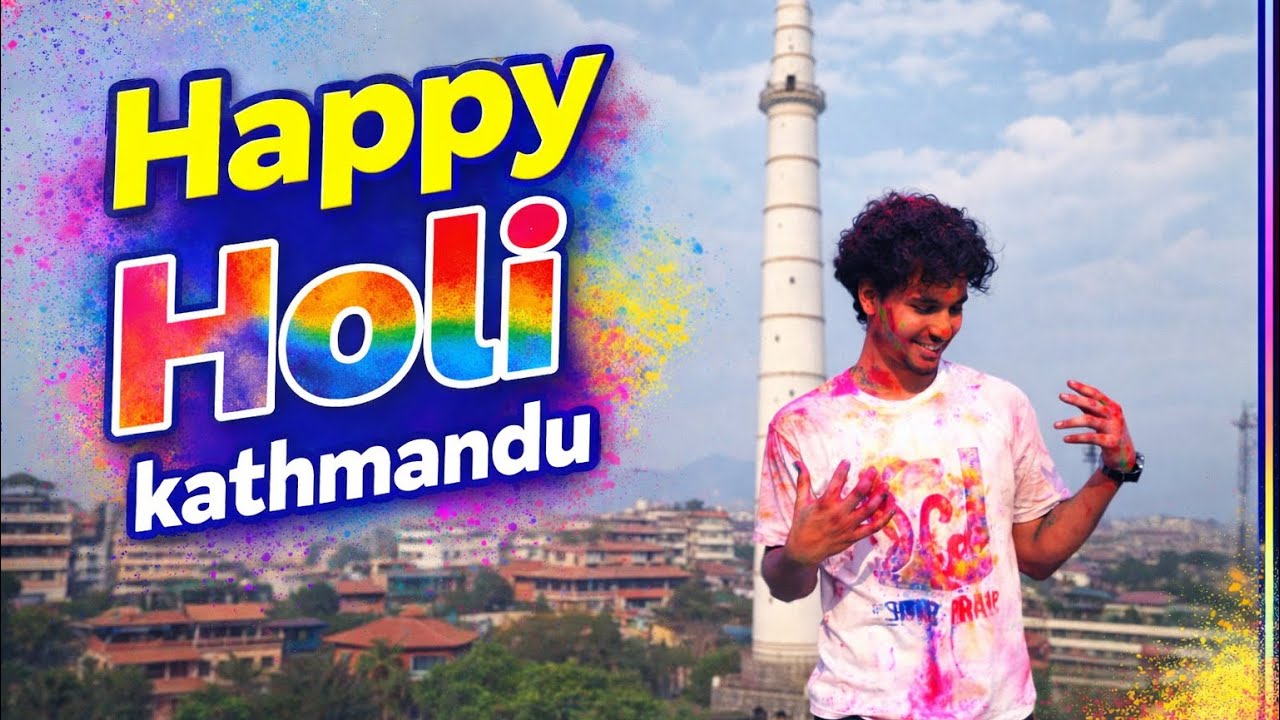 my first holi in kathmandu ❤️ 🎨🌈