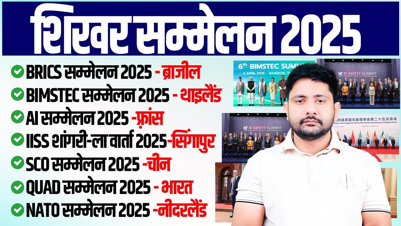 शिखर सम्मेलन 2025 | Summits 2025 Current Affairs | Imp Summits 2025 | Sammelan 2025 By Ankit Sir