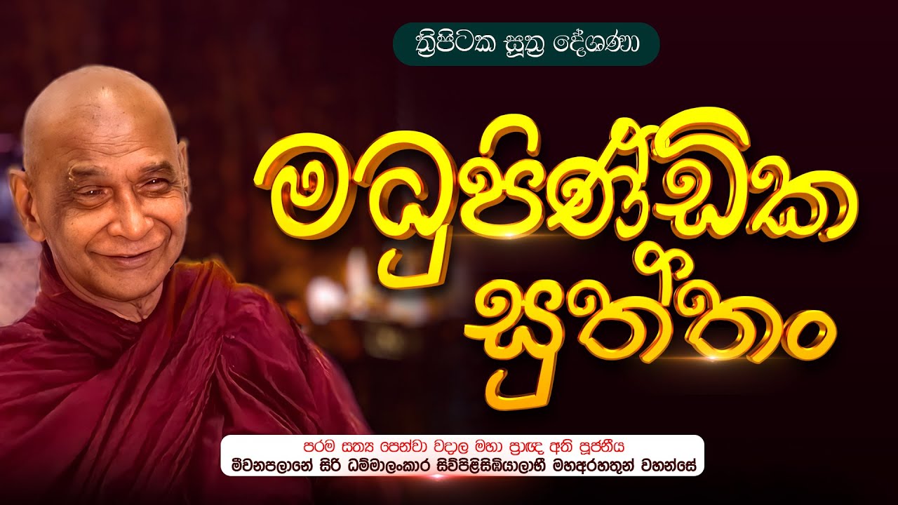 🔴 මධුපිණ්ඩික සුත්තං​​​​ |ත්‍රිපිටක සූත්‍රදේශණා | මහාප්‍රාඥ මීවනපලානේ සිරිධම්මාලංකාර  මහතෙරුන් වහන්සේ
