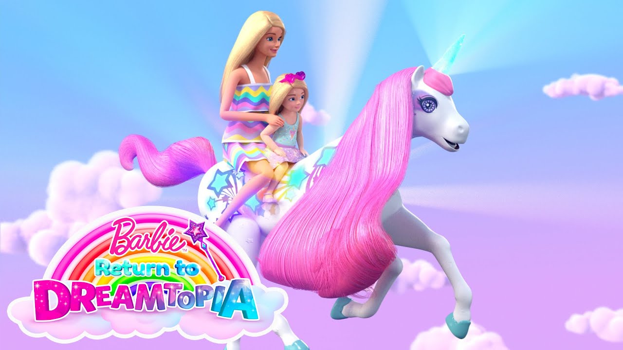 @Barbie | Barbie & Chelsea Ride🦄UNICORNS and RAINBOW🌈🎢Rollercoasters! | Barbie Return to Dreamtopia!