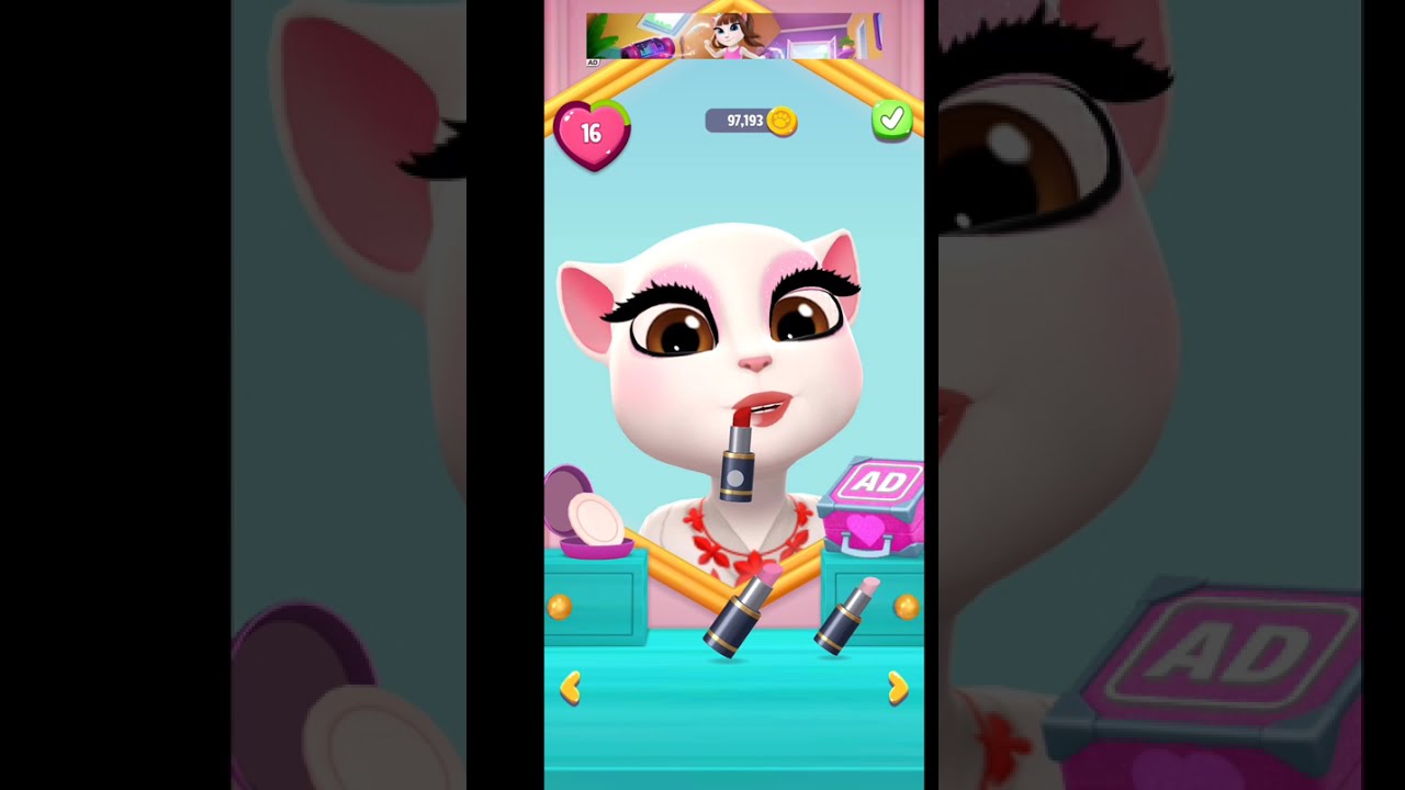 Talking Angela mackup 😊😊😊 #gamingvideos #talkingAngela #talkingtom 