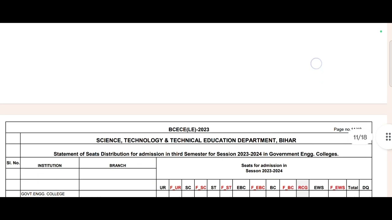 BCECE le 2023 new sheet Matrix /new sheet Matrix 2023