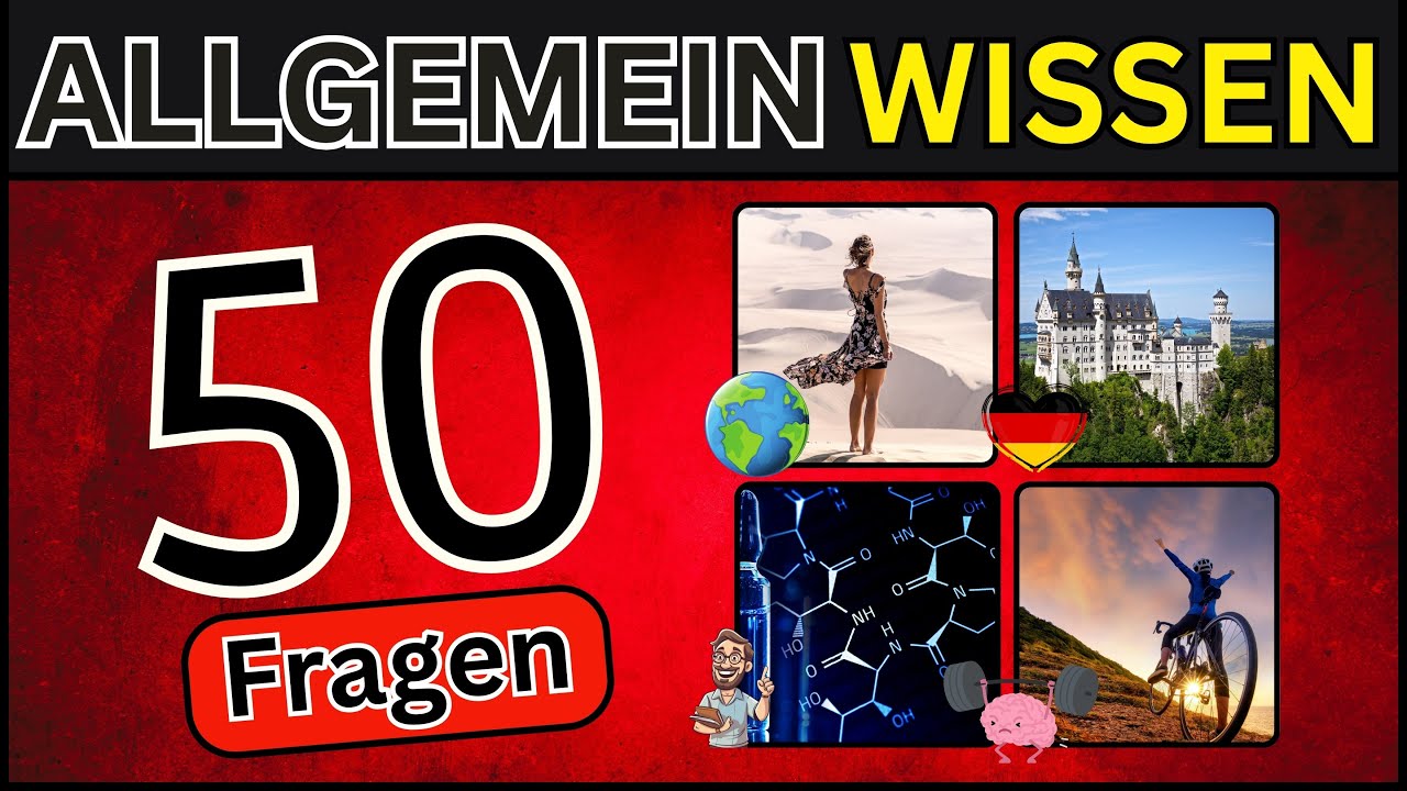 Wie schlau bist du? 🧠 | Allgemeinwissen Quiz 💡 | 50 Fragen aus unterschiedlichen Themenbereichen 🤔