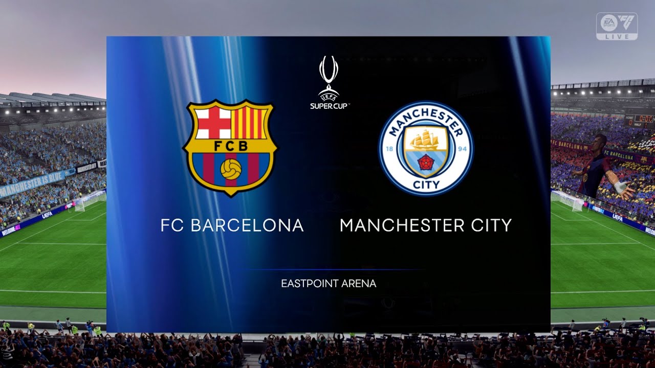 Barcelona vs Man city / Full match / UEFA Super Cup / Game play