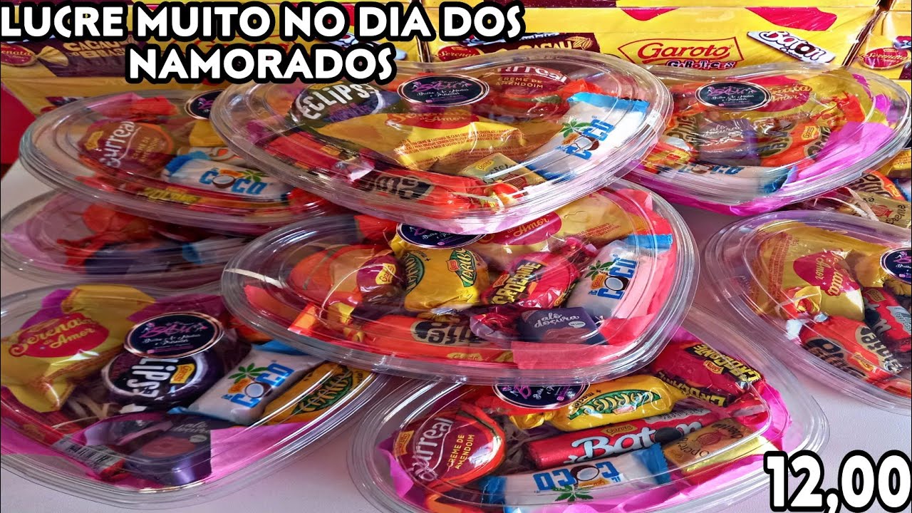 LEMBRANCINHAS COM BOMBOM NO CORAÇÃO PLÁSTICO PARA O DIA DOS NAMORADOS