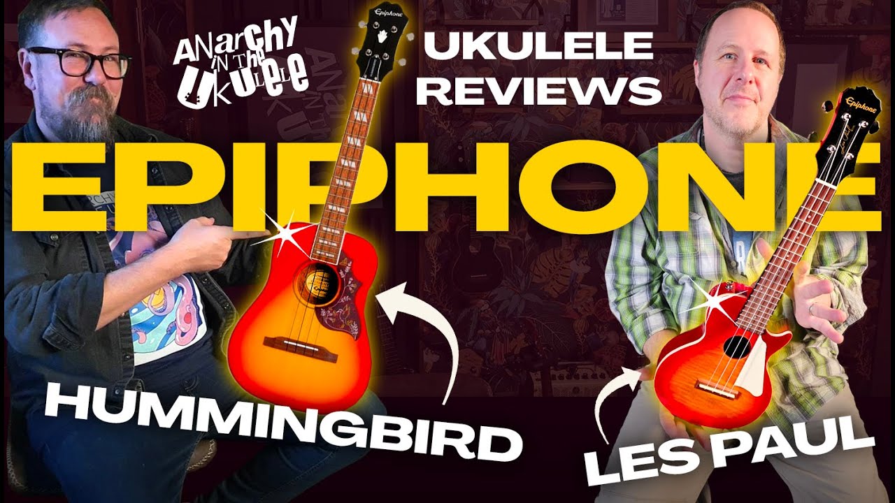 Обзор укулеле Epiphone Hummingbird и Les Paul