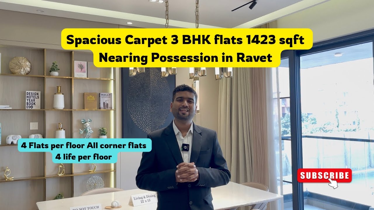 Biggest carpet 3 BHK 1423 sqft flats in Ravet with Nearing Possession #3bhkflats #trending #ravet 