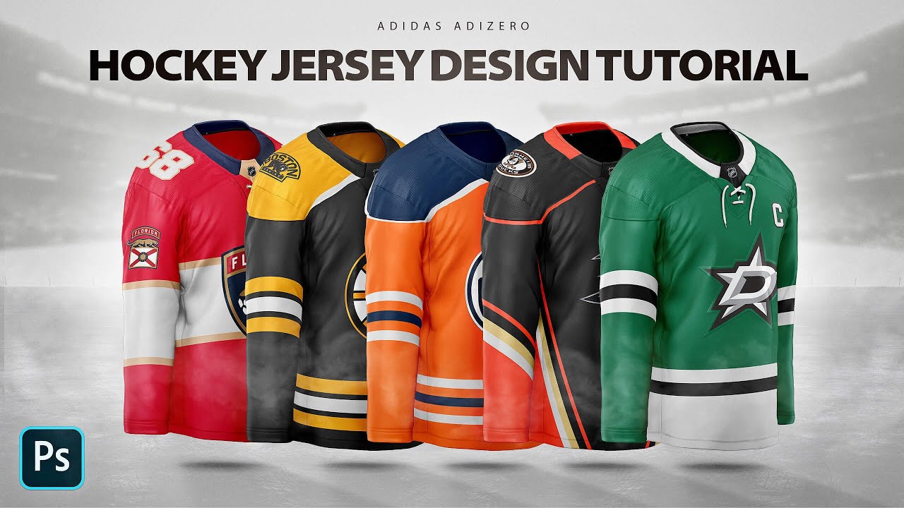 Adidas Adizero Hockey Jersey photoshop template tutorial