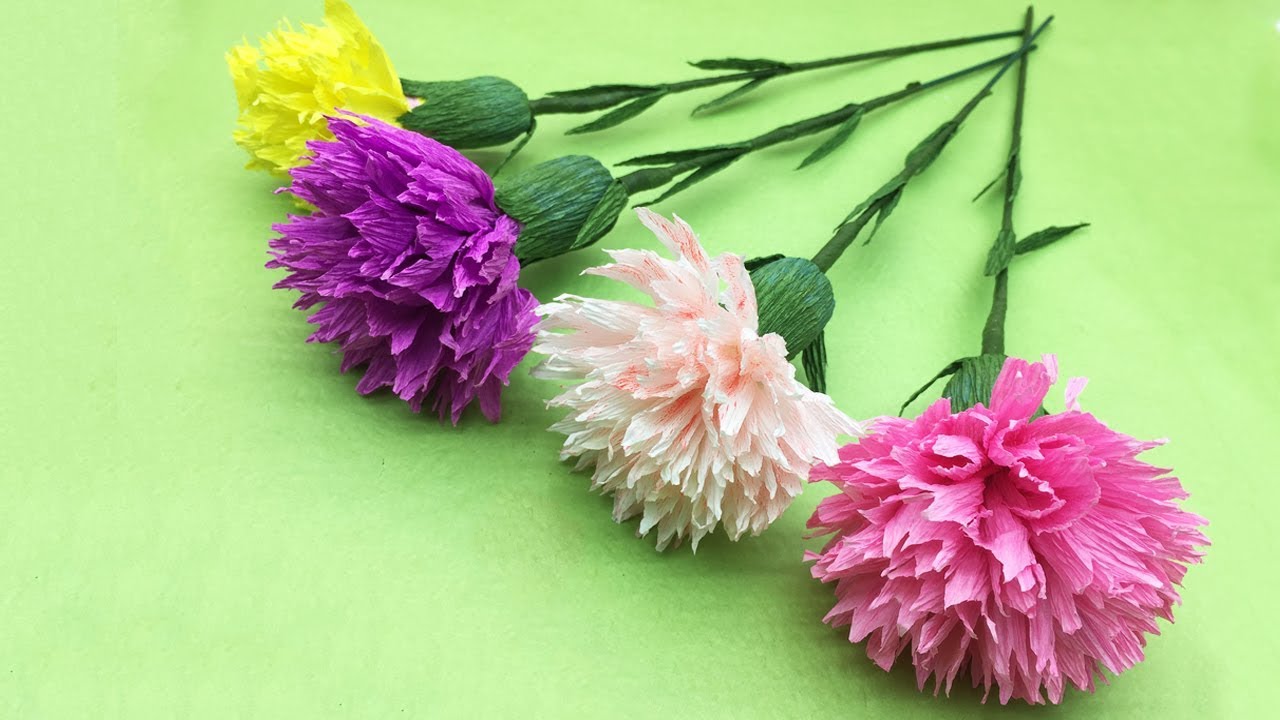 Cách Làm Hoa Cẩm Chướng Bằng Giấy Nhún Cực Dễ Làm | Khéo Tay DiY