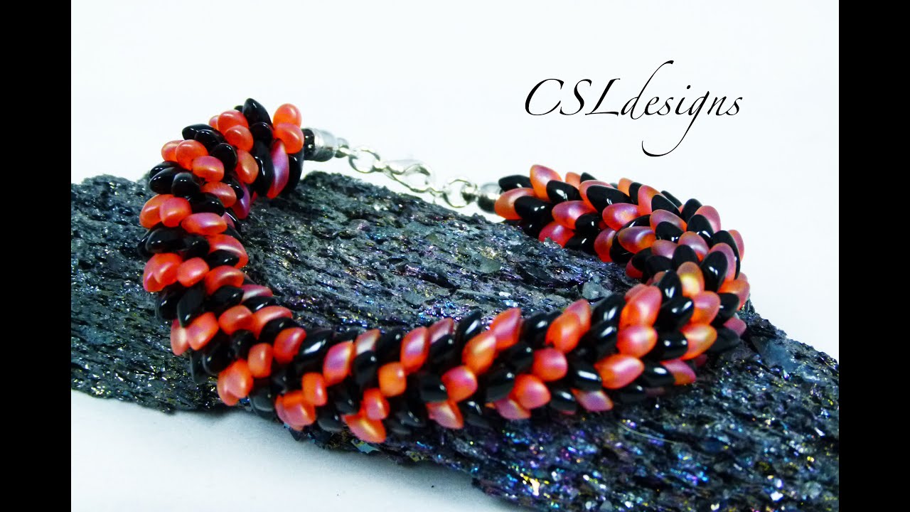Two colour beaded kumihimo braid