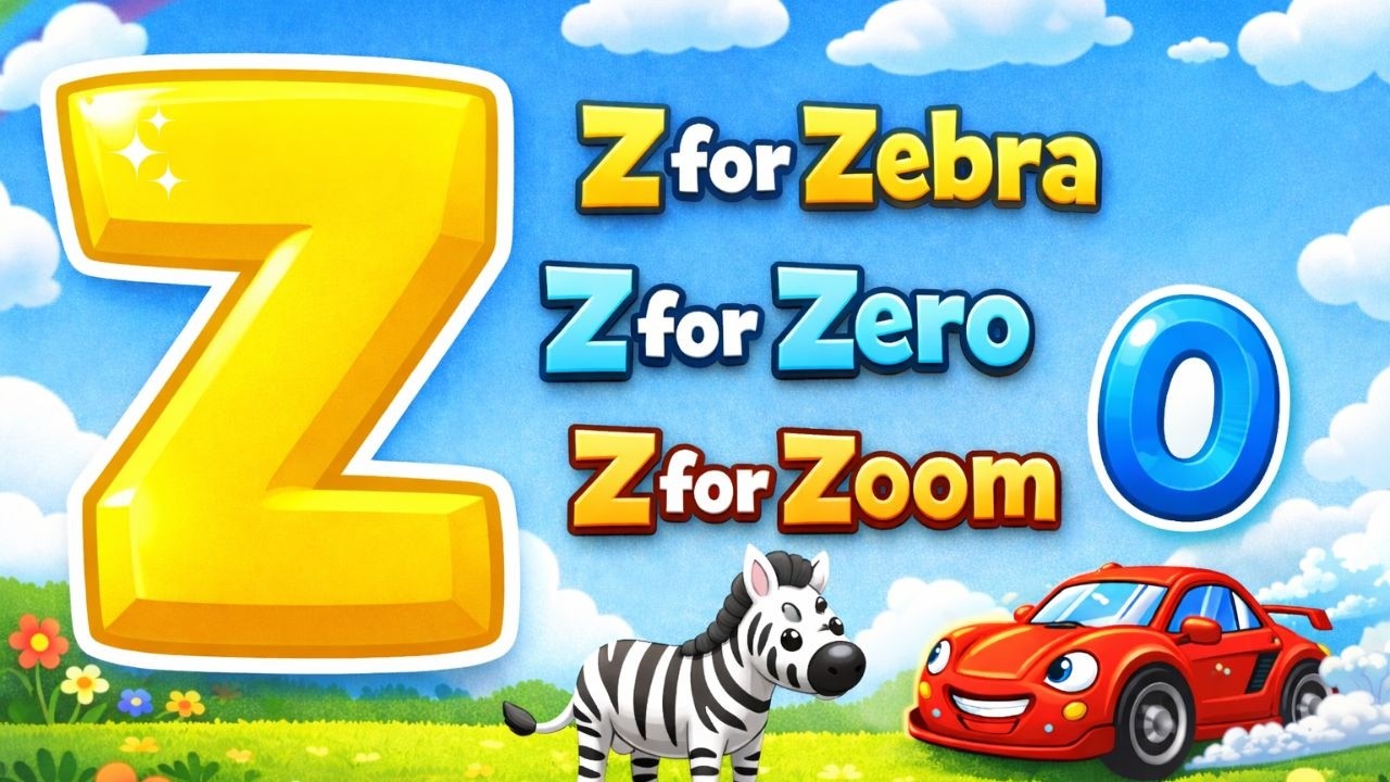 Learn Letter Z (No Music) | Z for Zebra, Z for Zero, Z for Zoom | ABC Phonics for Kids