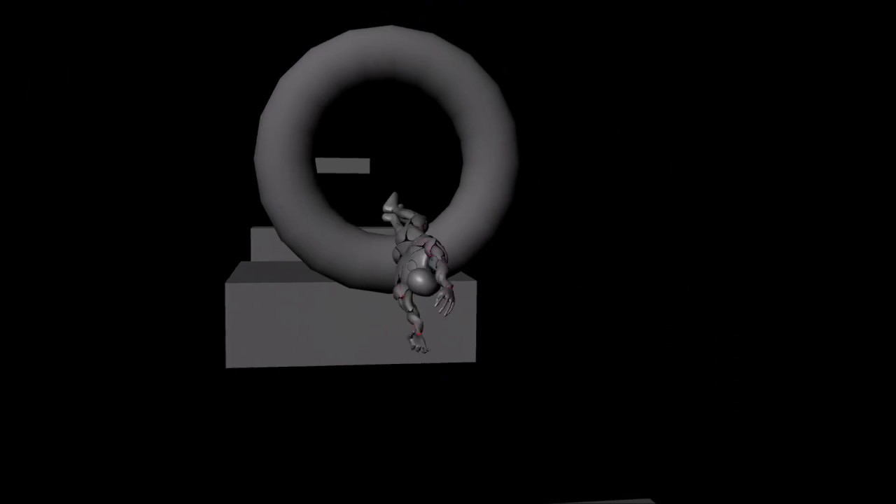 Silver cyborg parkour animation WIP