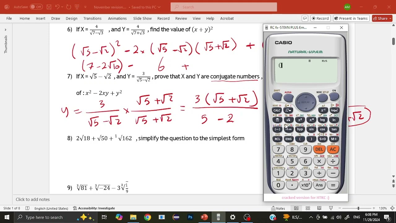 November revision preparatory 2, First term