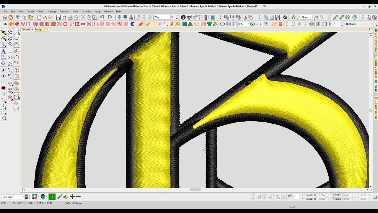 How to create 3d B embroidery design