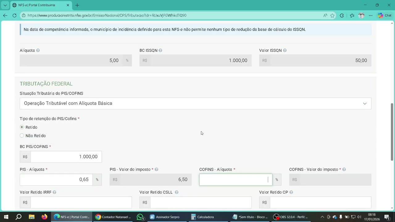 NFSe Nacional: Como Emitir Nota com Reten&ccedil;&atilde;o de INSS