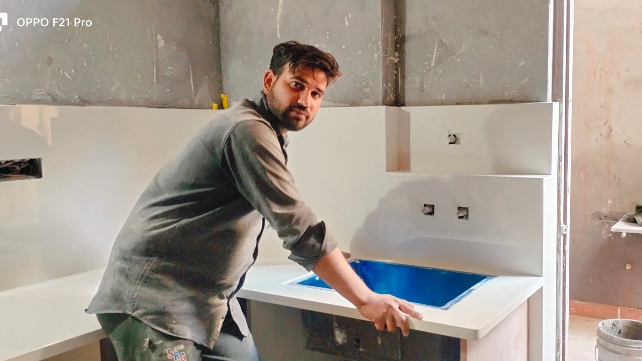 Kitchen top quotes Nano white marble / नैनो व्हाइट क्वार्ट्ज क्या बनाएं मॉड्यूलर किचन
