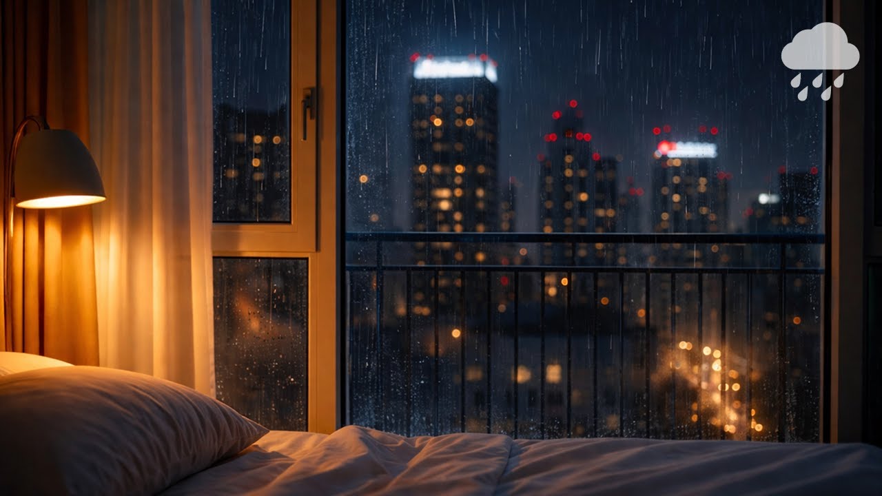 Rain Sounds for Sleeping | 8 Hours City Rain White Noise