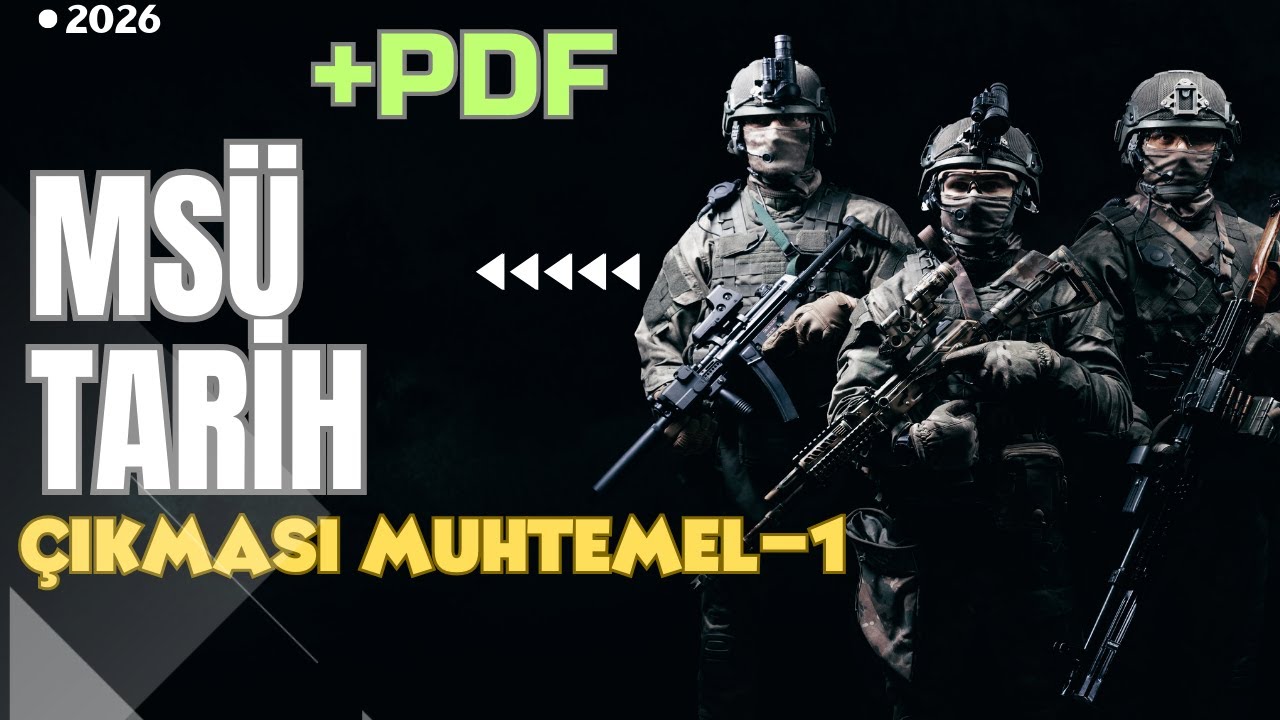 6) MSÜ 2026 / Tarihte Beklediğim Soru Tipleri / Ali Gürbüz