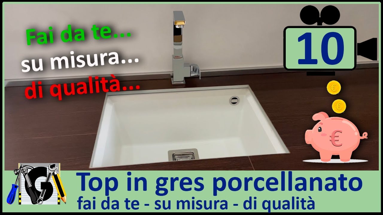 Costruire un Top cucina lavanderia o bagno fai da te in gres porcellanato su misura