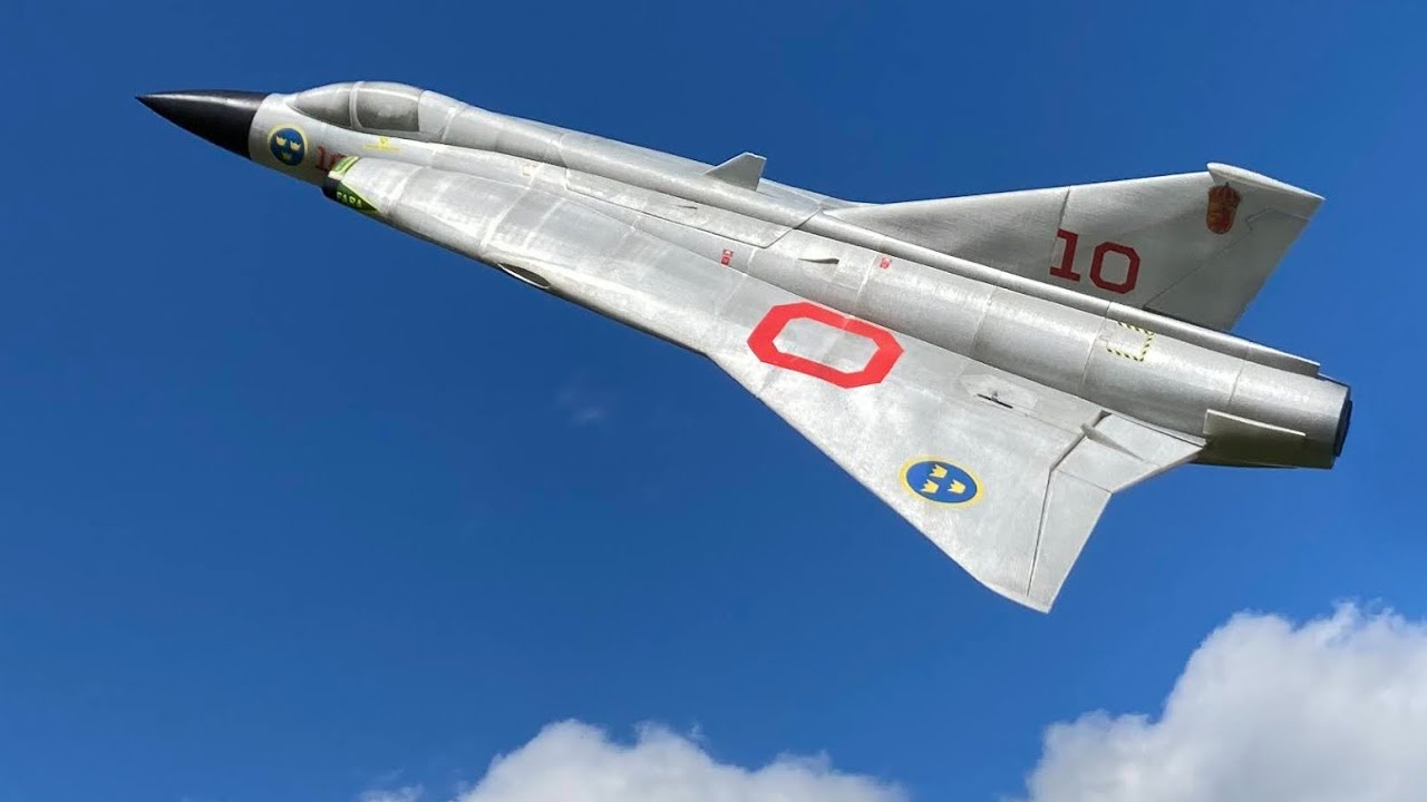 3D printed RC Jet - J35 Saab Draken  - Available from 3DLabPrint.com