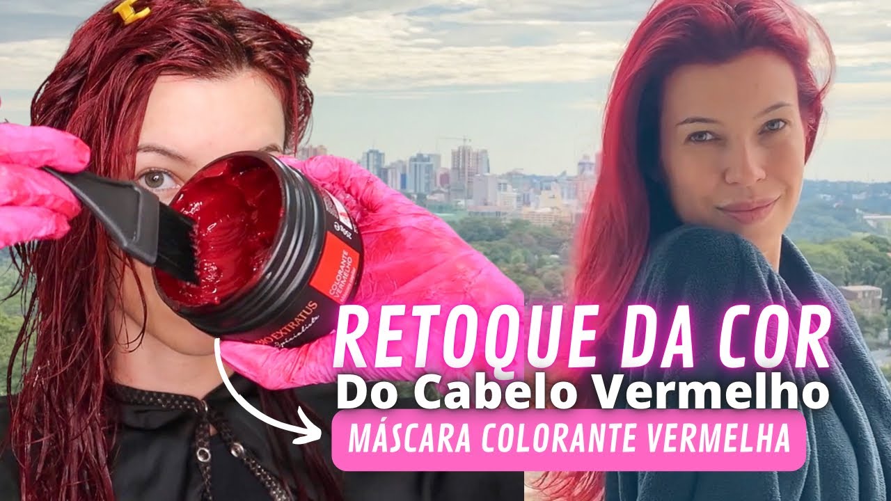 RETOQUE do CABELO VERMELHO com a MÁSCARA COLORANTE VERMELHA da Bio Extratus | Nathi Blog