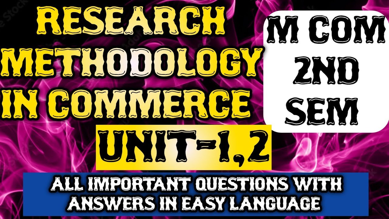 IMPORTANT QUESTIONS OFRESEARCH  METHODOLOGY IN COMMERCE #importantquestions #hindi #important #mcom