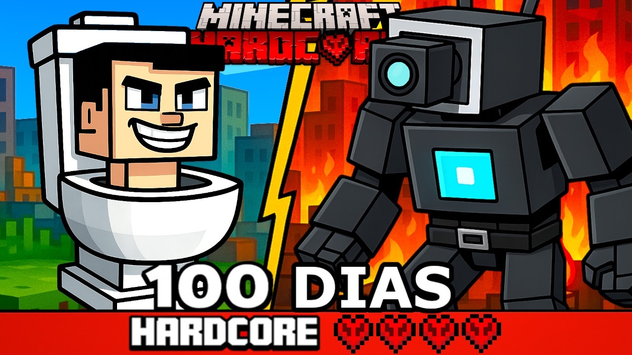 Eu sobrevivi 100 DIAS como um SKIBIDI TOILET no Minecraft Hardcore!
