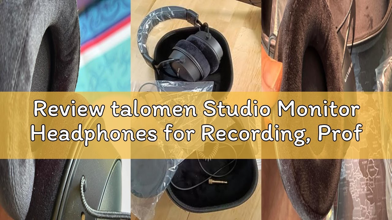 Review talomen Studio Monitor Headphones for Recording, Professional Over Ear Wired Headset with Det