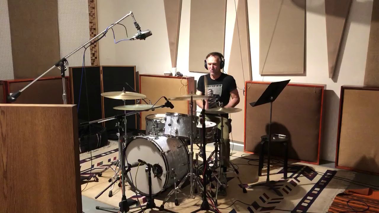 Marty recording drums for 'Nothing Left For You'