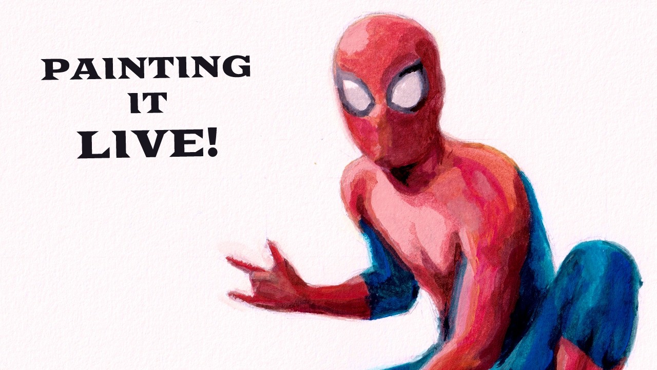 🕷️💥 SPIDERMAN Painting #chill #spiderman #marvel #livedraw  #livestream #twitch #fanart