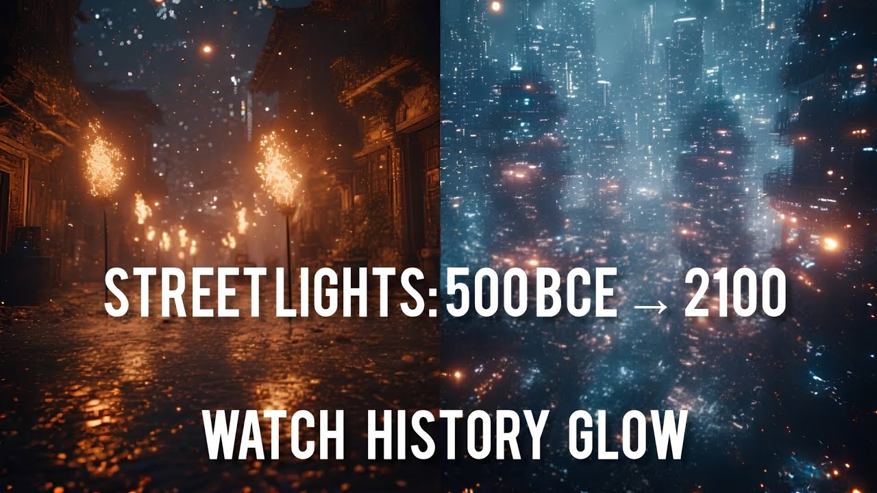The Evolution of Street Lights: 500 BCE to 2100 | AI-Generated Visual Timeline