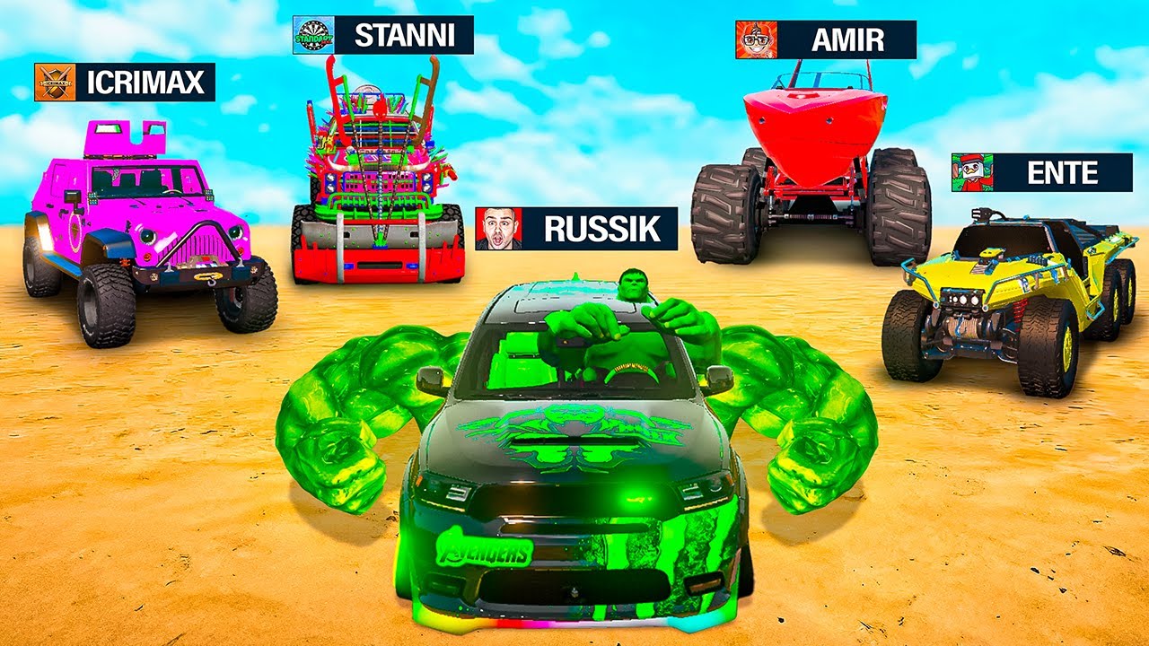 wir JAGEN YOUTUBER mit OP HULK AUTO in GTA 5!