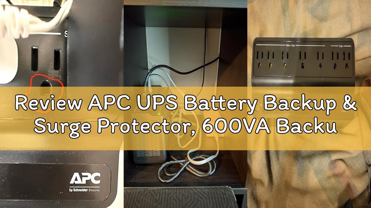 Review APC UPS Battery Backup & Surge Protector, 600VA Backup Battery Power Supply, BE600M1 Back-UPS