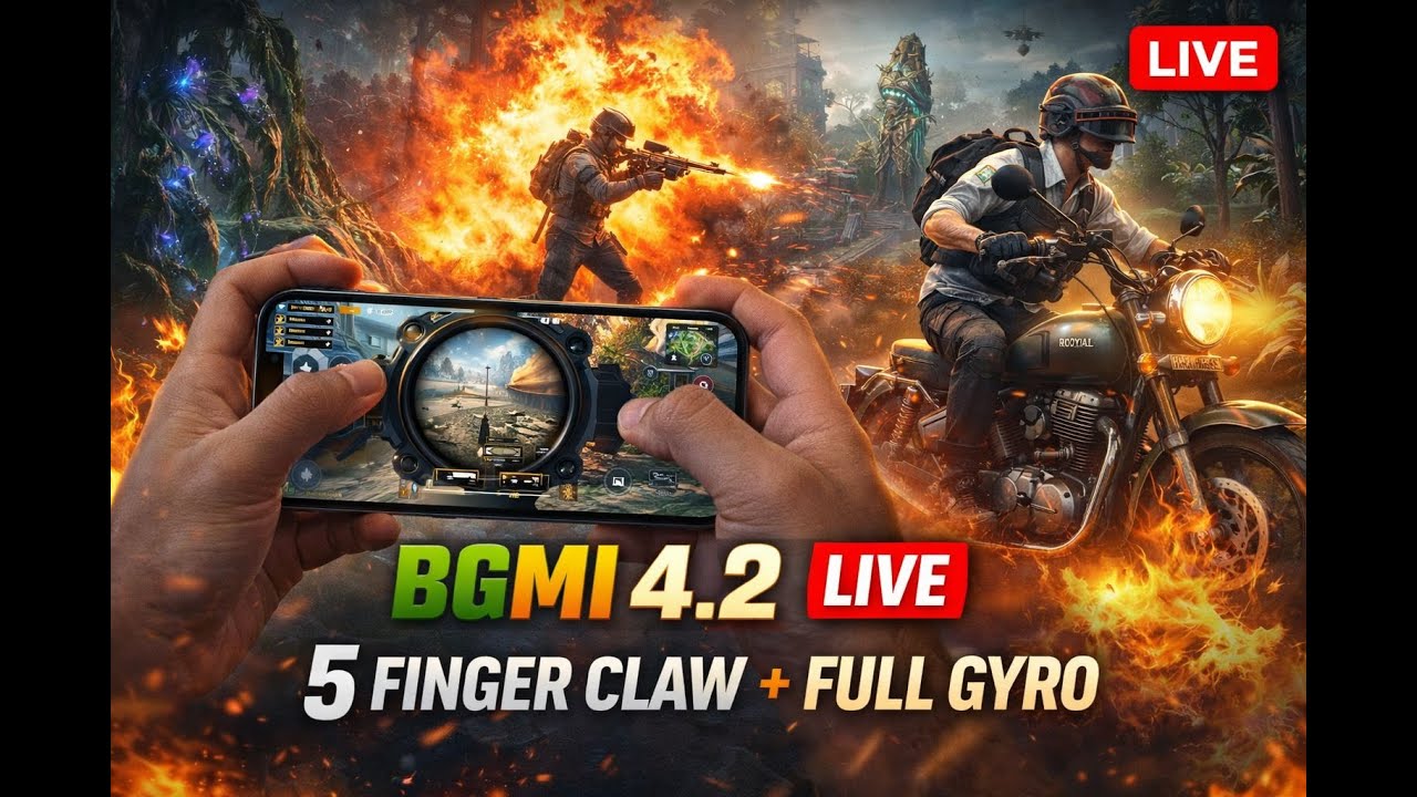 BGMI 4.2 LIVE 🔥 | 5 Finger Full Gyroscope Gameplay 😈