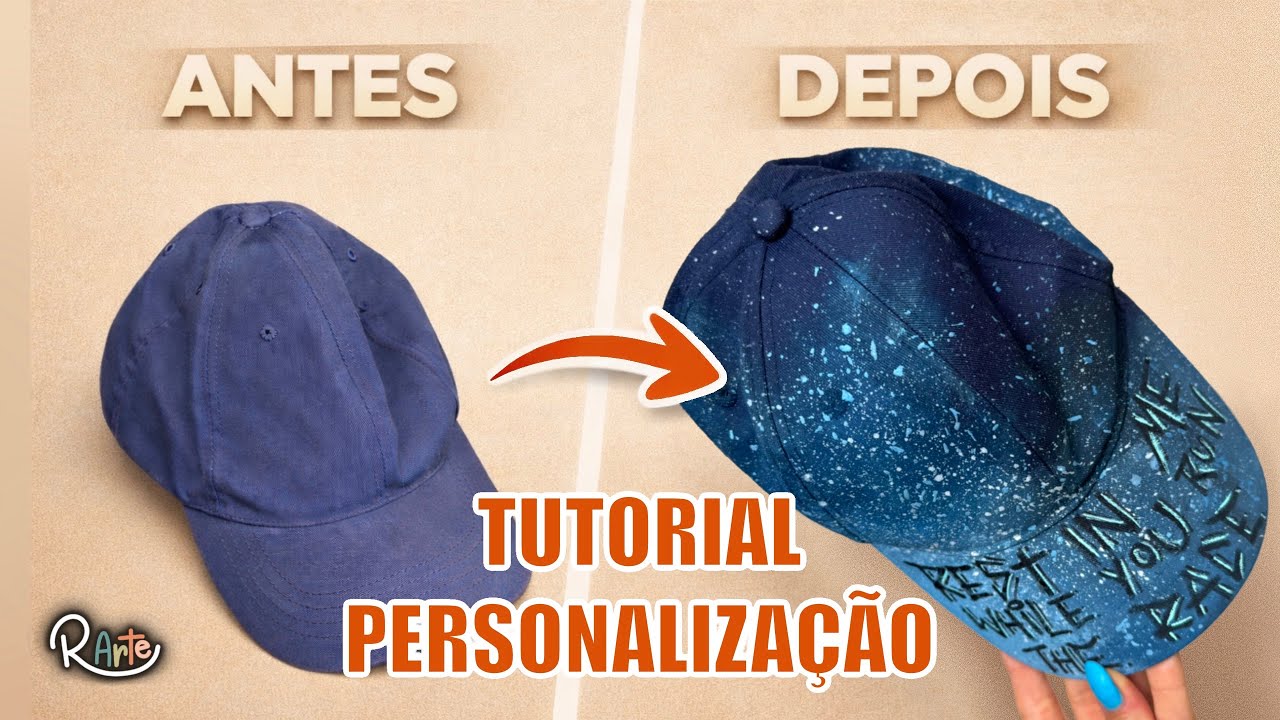 TUTORIAL | COMO PERSONALIZAR BONÉS DESGASTADOS EM PEÇAS STREET | DIY R ARTE 🎨🧢